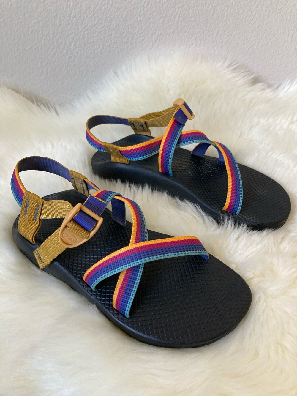 Chaco z1 classic sandal rainbow colorful stripe hiking outdoor sz 10 women’s